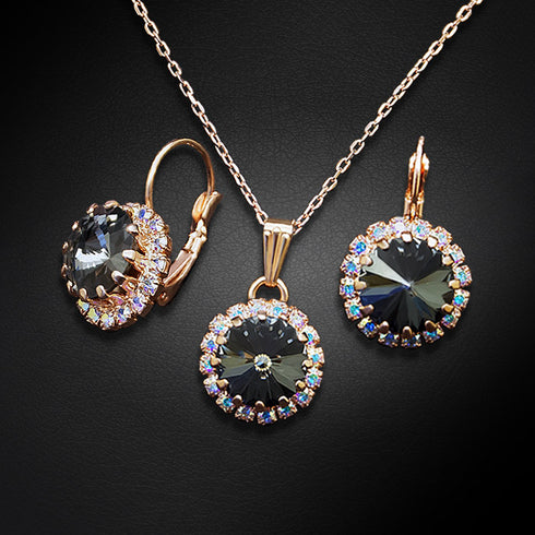 Komplekts "Klaris III (Grafitas)" su Swarovski™ kristalais